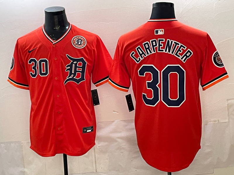 Men Detroit Tigers #30 Carpenter orange Game Nike MLB Jersey0321003->detroit tigers->MLB Jersey